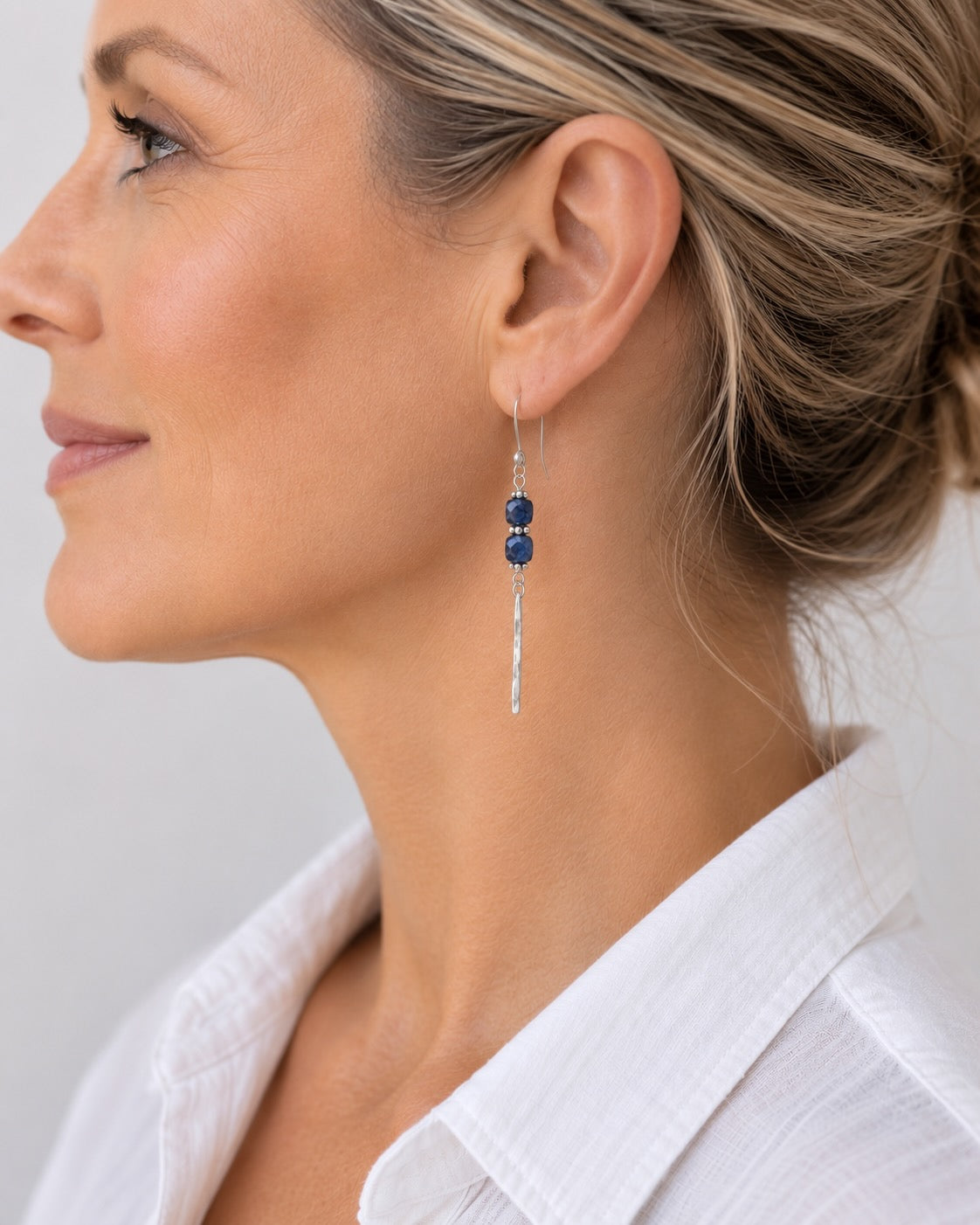 Sticks & Stones Earrings | Blue Sapphire