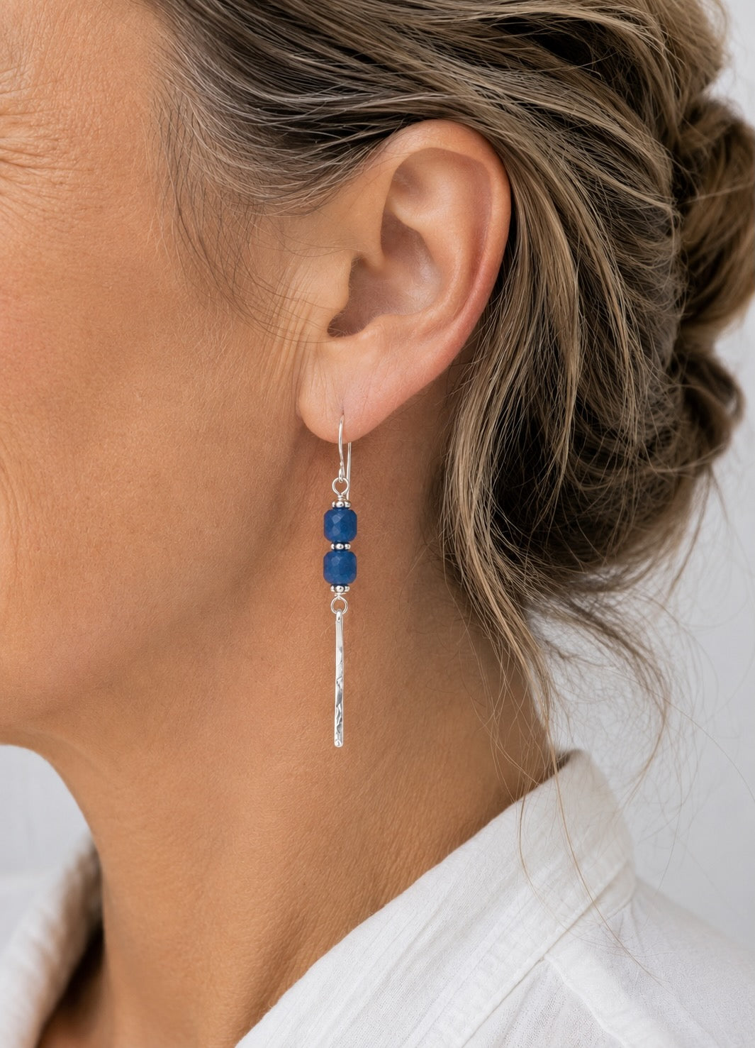 Sticks & Stones Earrings | Blue Apatite