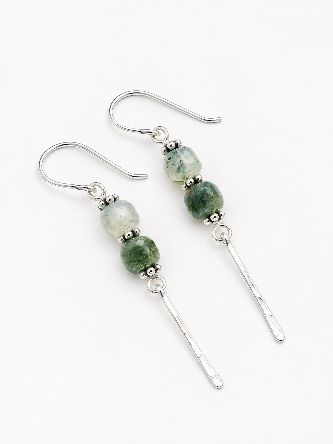 Sticks & Stones Earrings | Moss Agate