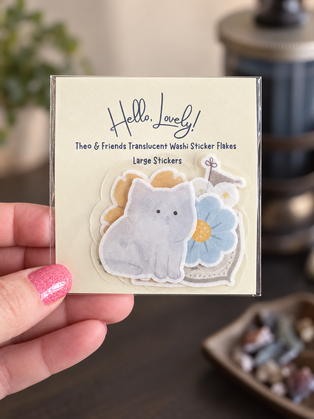 Theo & Friends · Large Translucent Washi Flakes —10-Piece pack