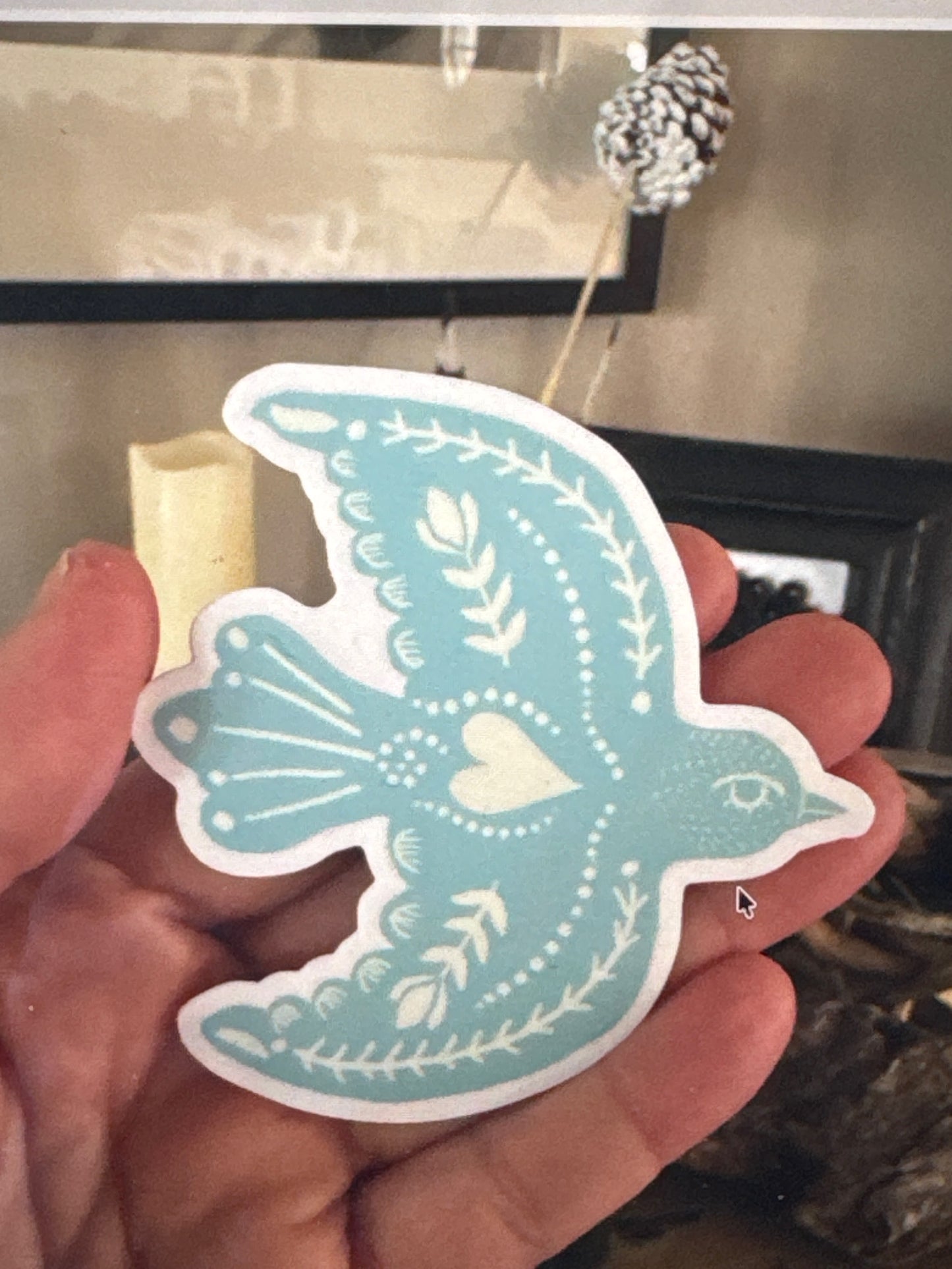 Hand Drawn Folk Bluebird Vinyl Sticker