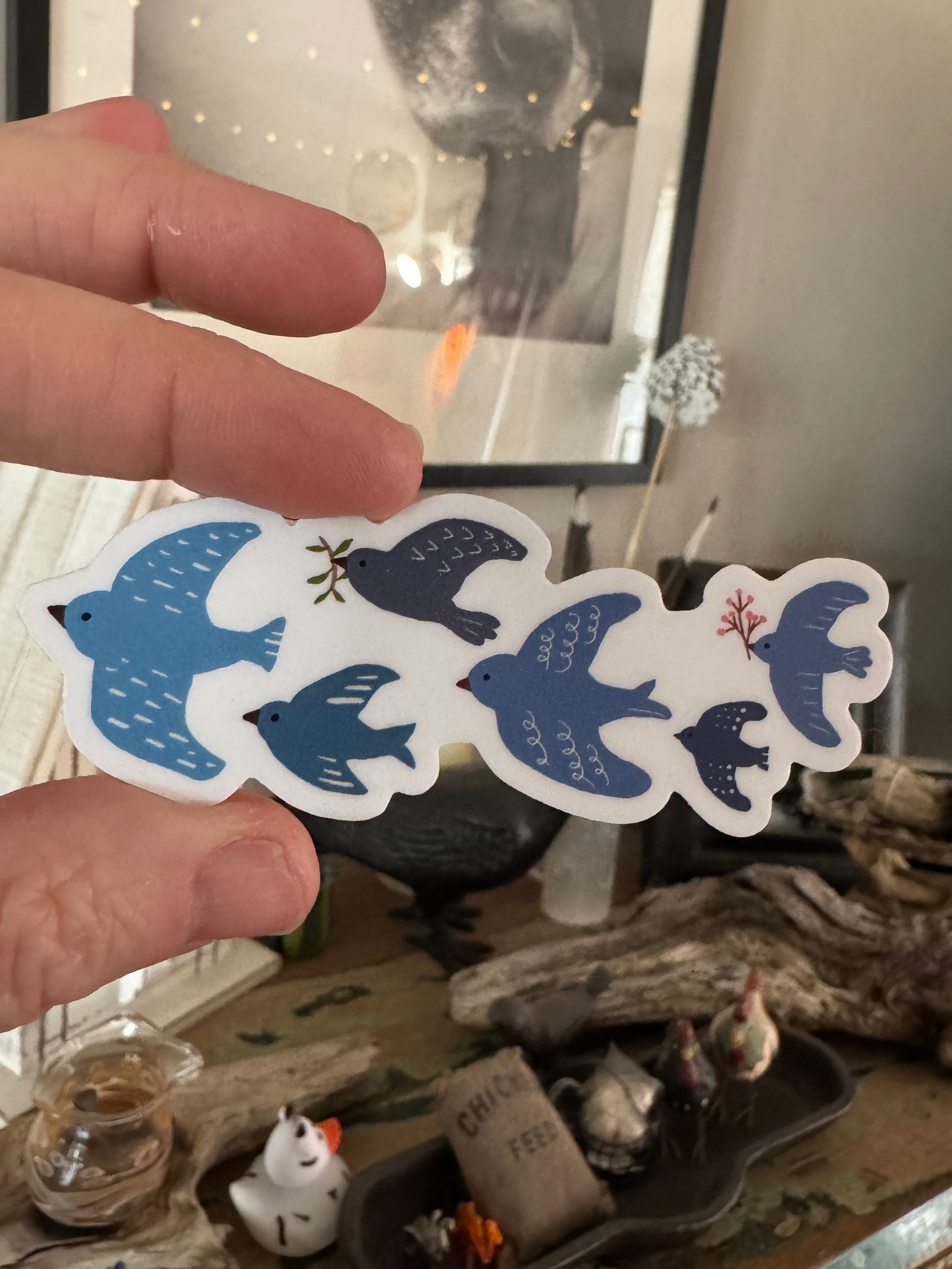 Songbird Flock Vinyl Sticker-Morning Sky