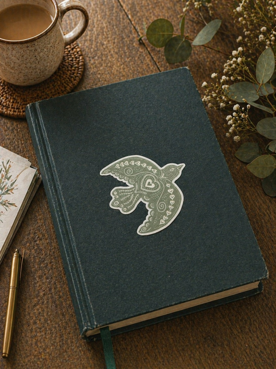 Hand-Drawn Folk Sage Bird Vinyl Sticker