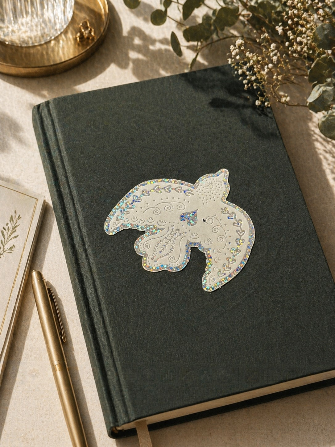 Glitter Dove Vinyl Sticker