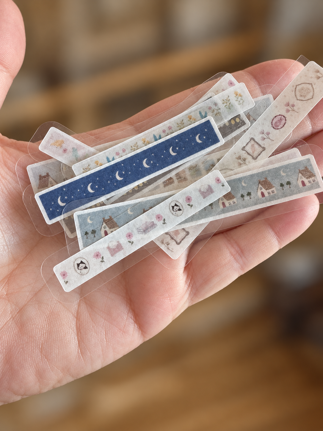 Theo & Friends · Translucent Washi Strips —13-Piece Set