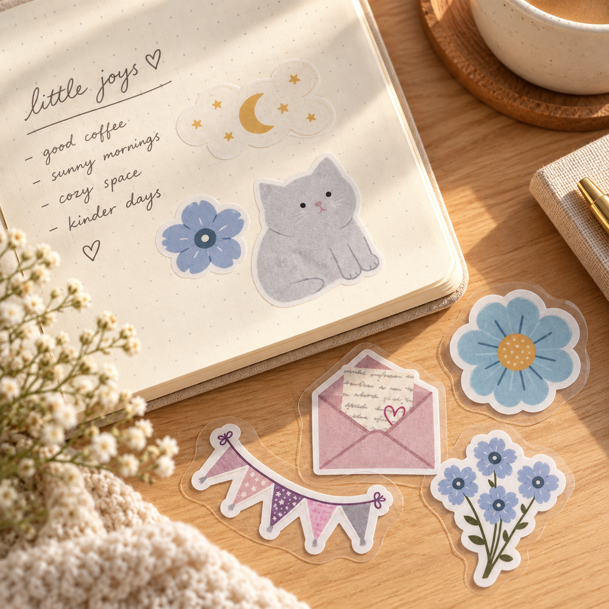 Theo & Friends · Large Translucent Washi Flakes —10-Piece pack