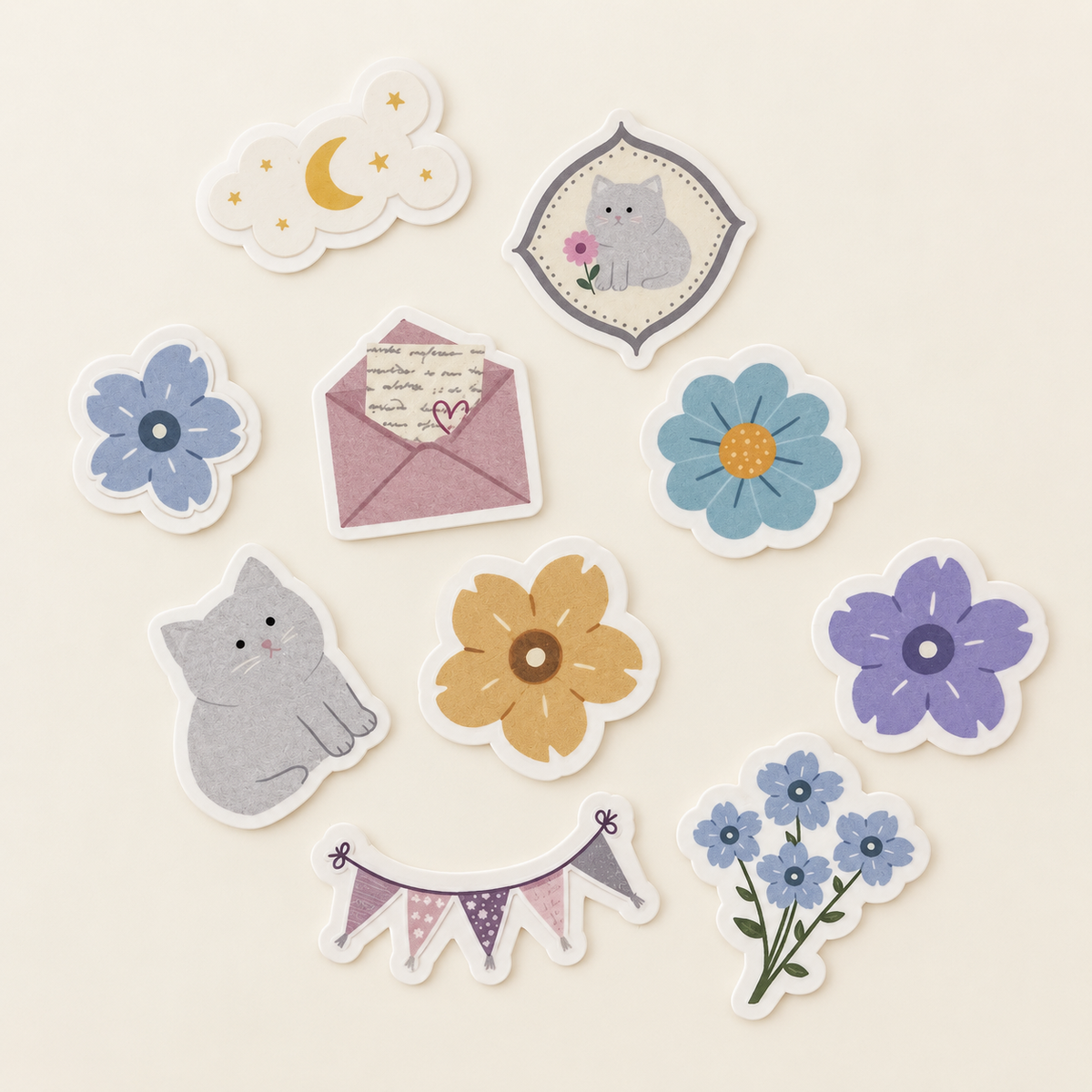 Theo & Friends · Large Translucent Washi Flakes —10-Piece pack