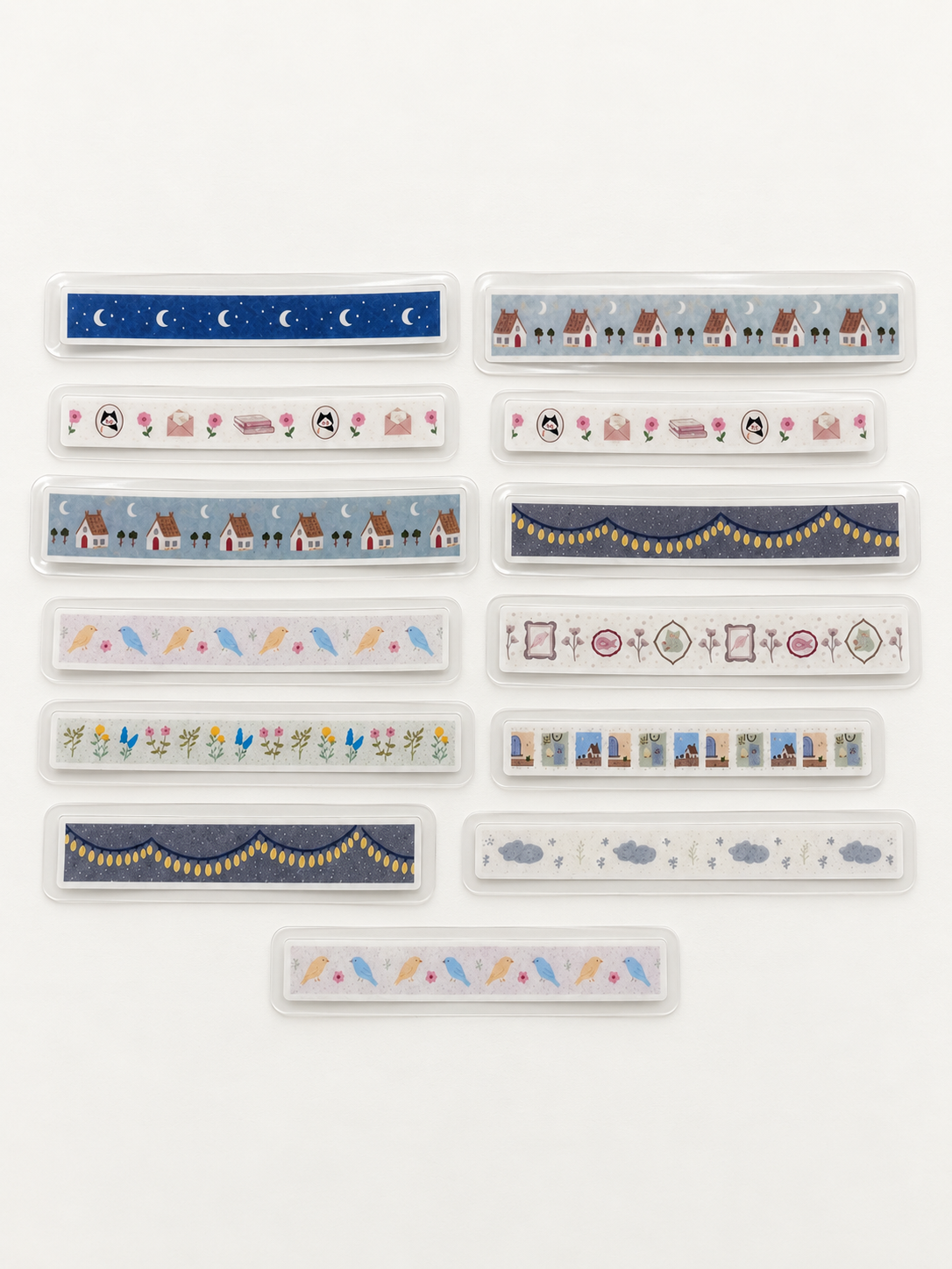 Theo & Friends · Translucent Washi Strips —13-Piece Set