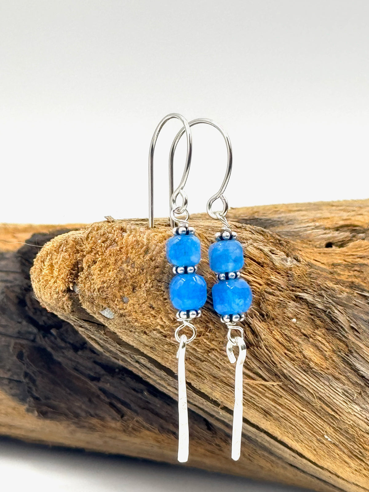 Sticks & Stones Earrings | Blue Apatite