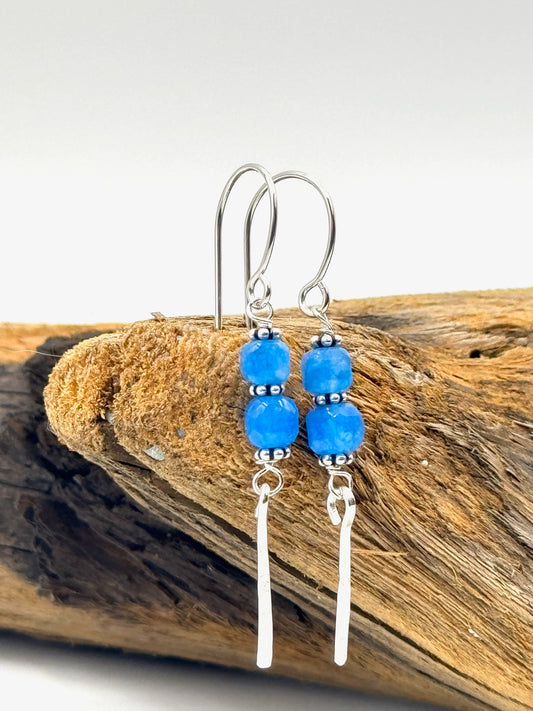 Sticks & Stones Earrings | Blue Apatite