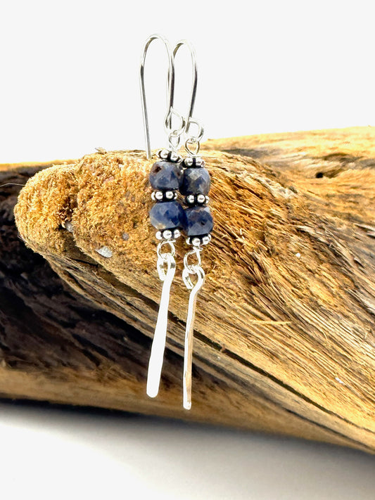 Sticks & Stones Earrings | Blue Sapphire