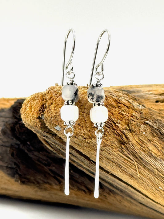 Sticks & Stones Earrings | Dendritic Opal