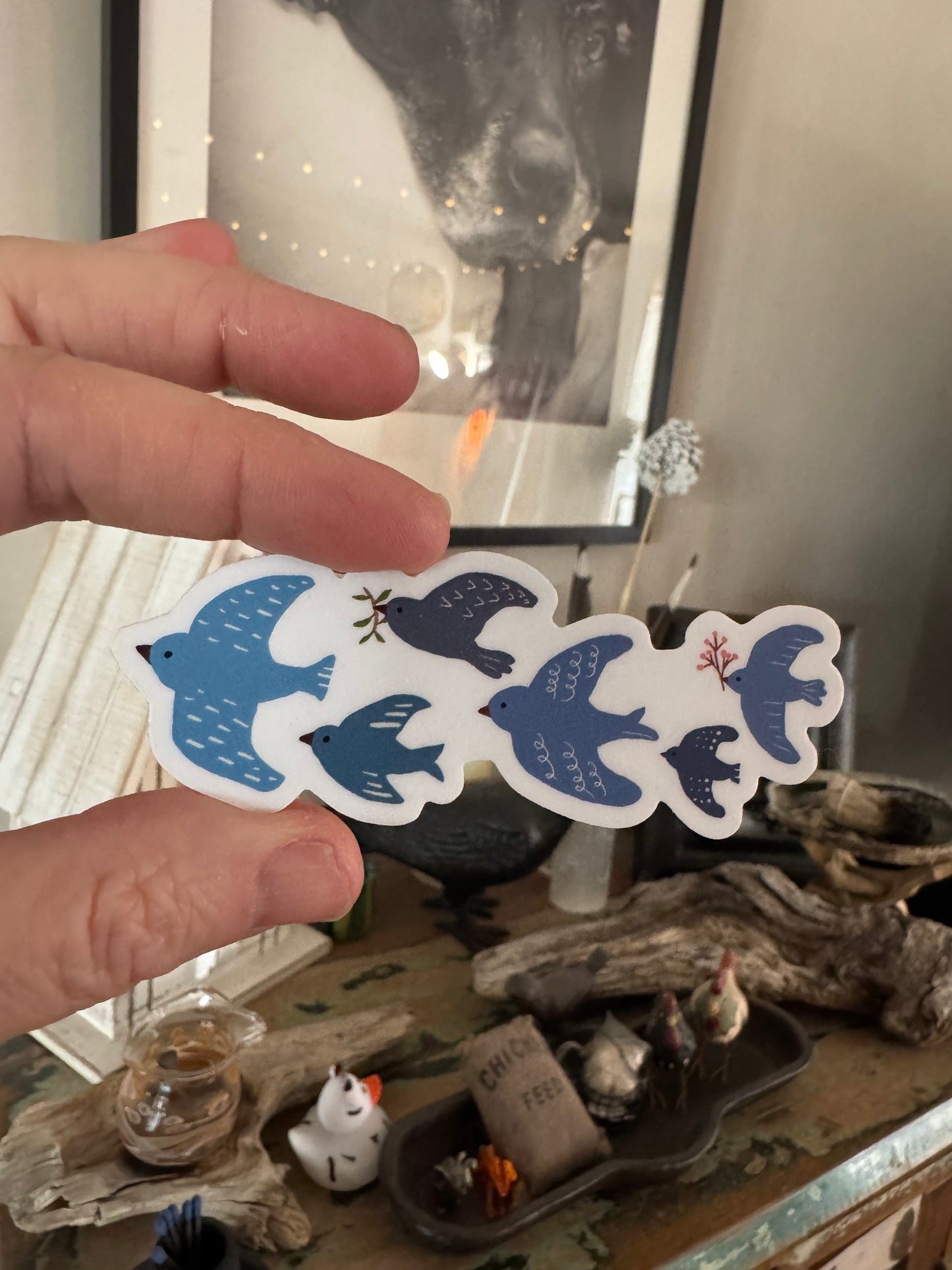 Songbird Flock Vinyl Sticker-Morning Sky