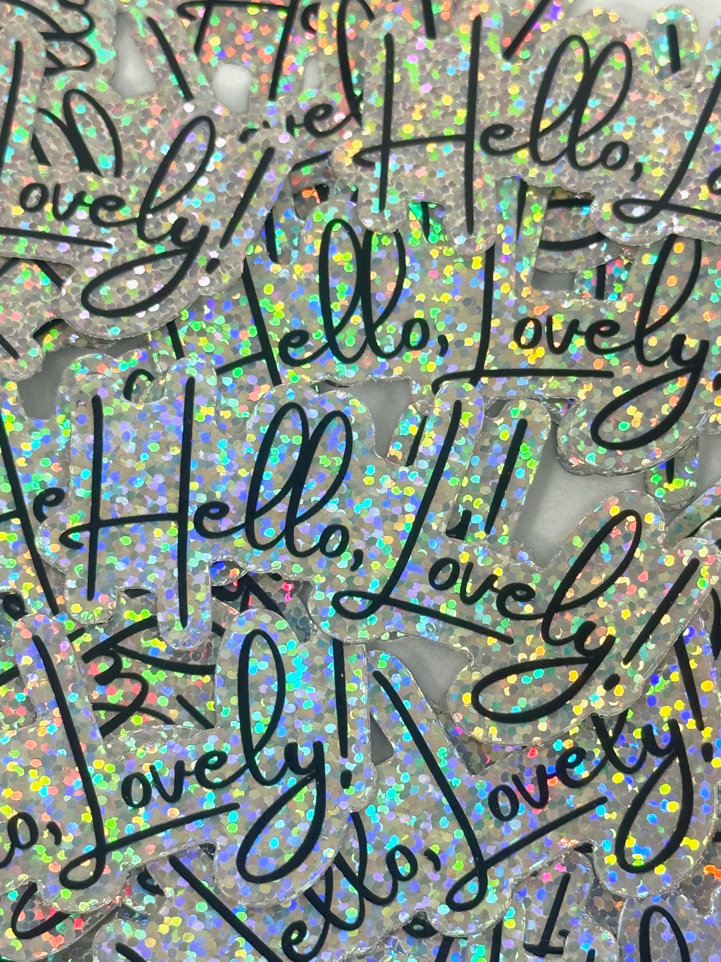 Hello, Lovely! Glitter Sticker