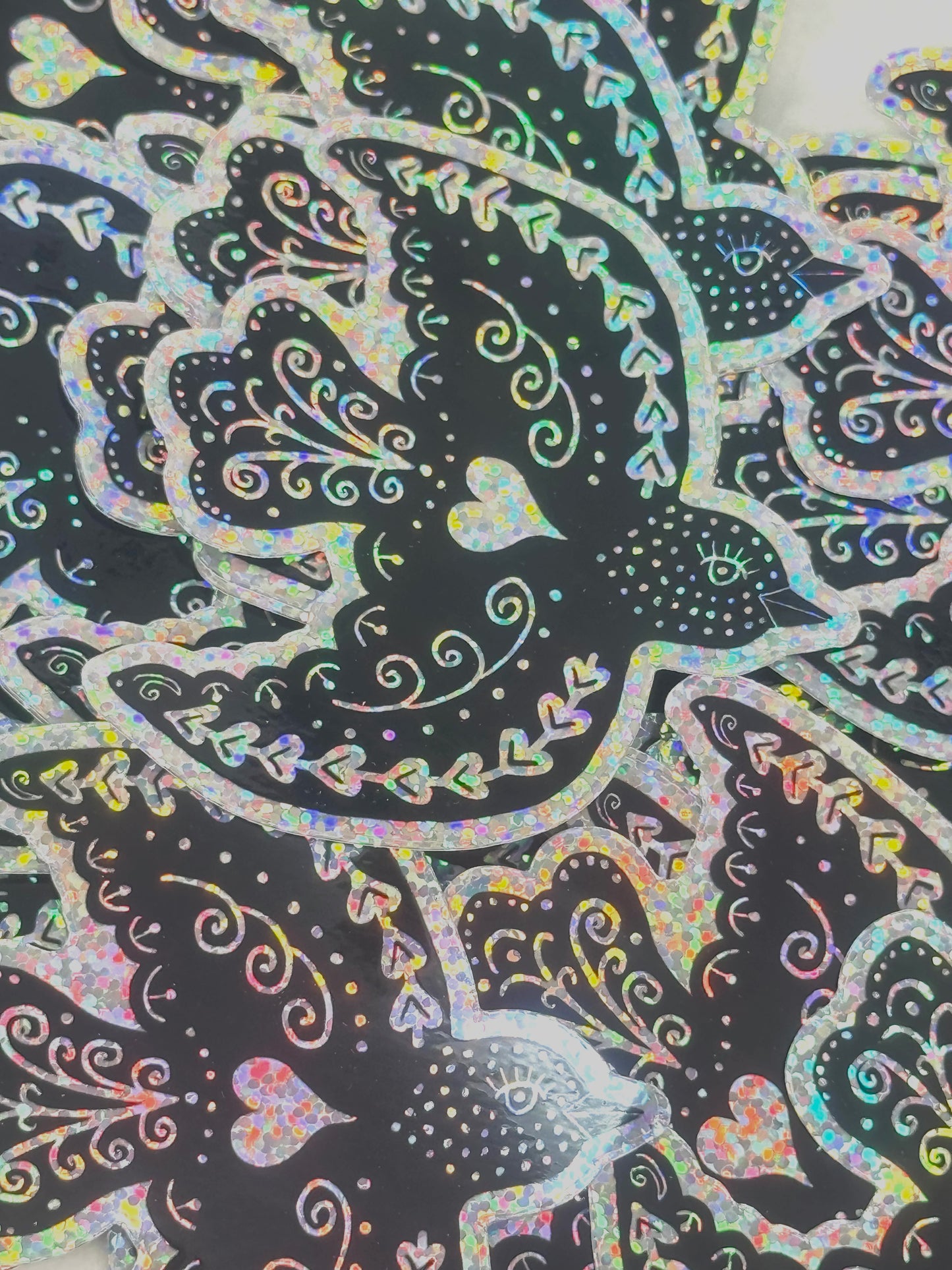 Glitter Blackbird Vinyl Sticker