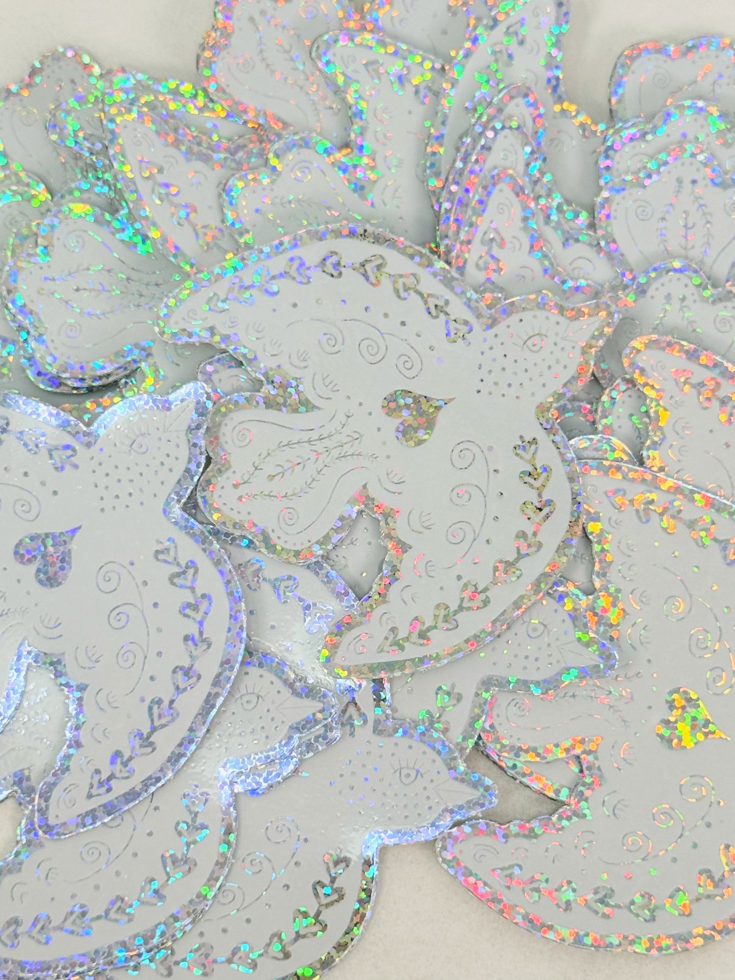 Glitter Dove Vinyl Sticker