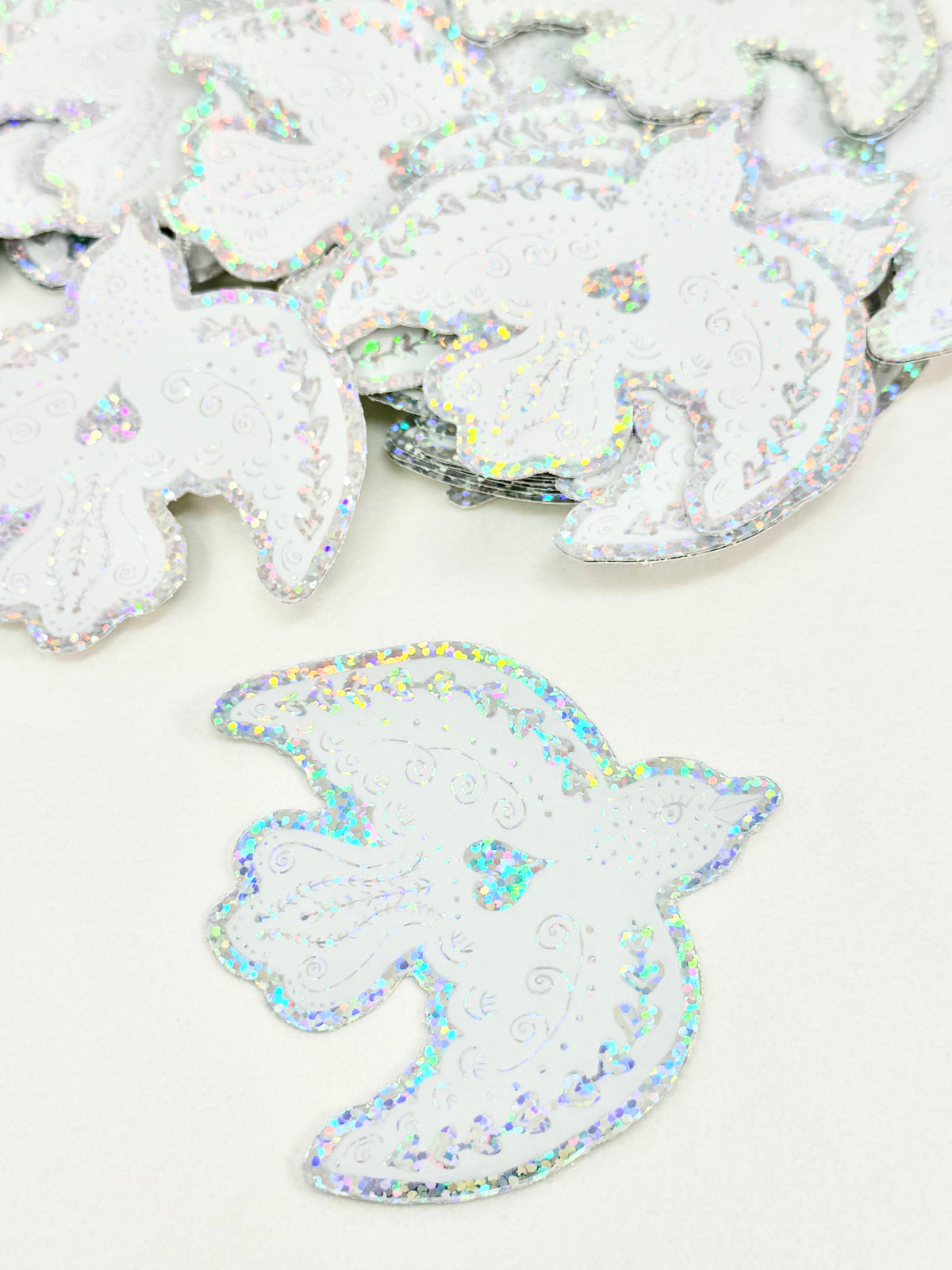 Glitter Dove Vinyl Sticker