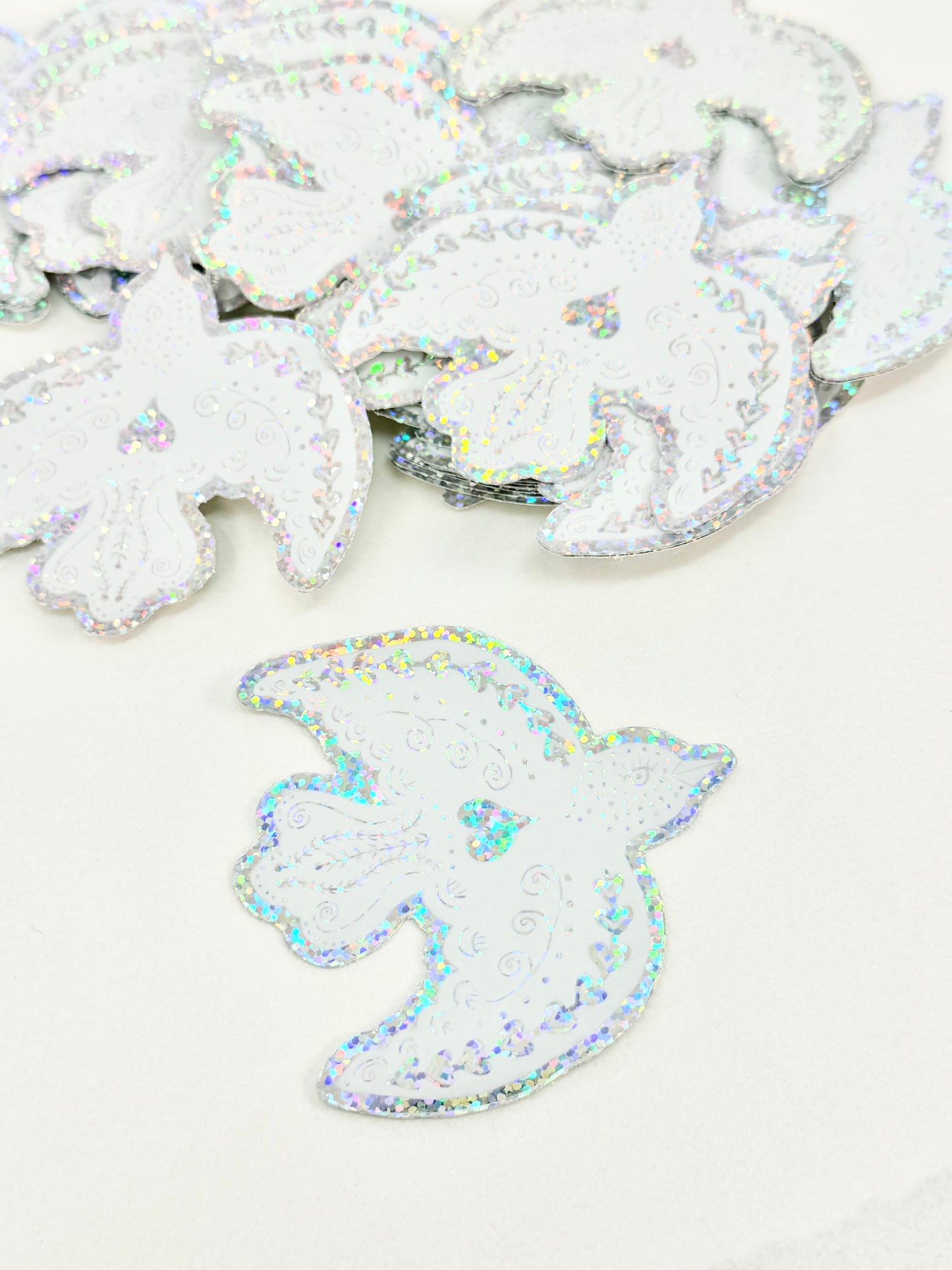 Glitter Dove Vinyl Sticker