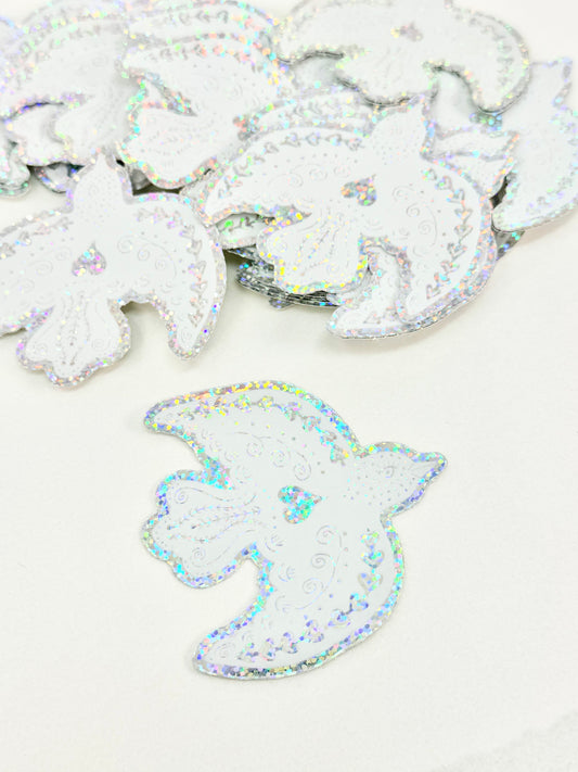 Glitter Dove Vinyl Sticker