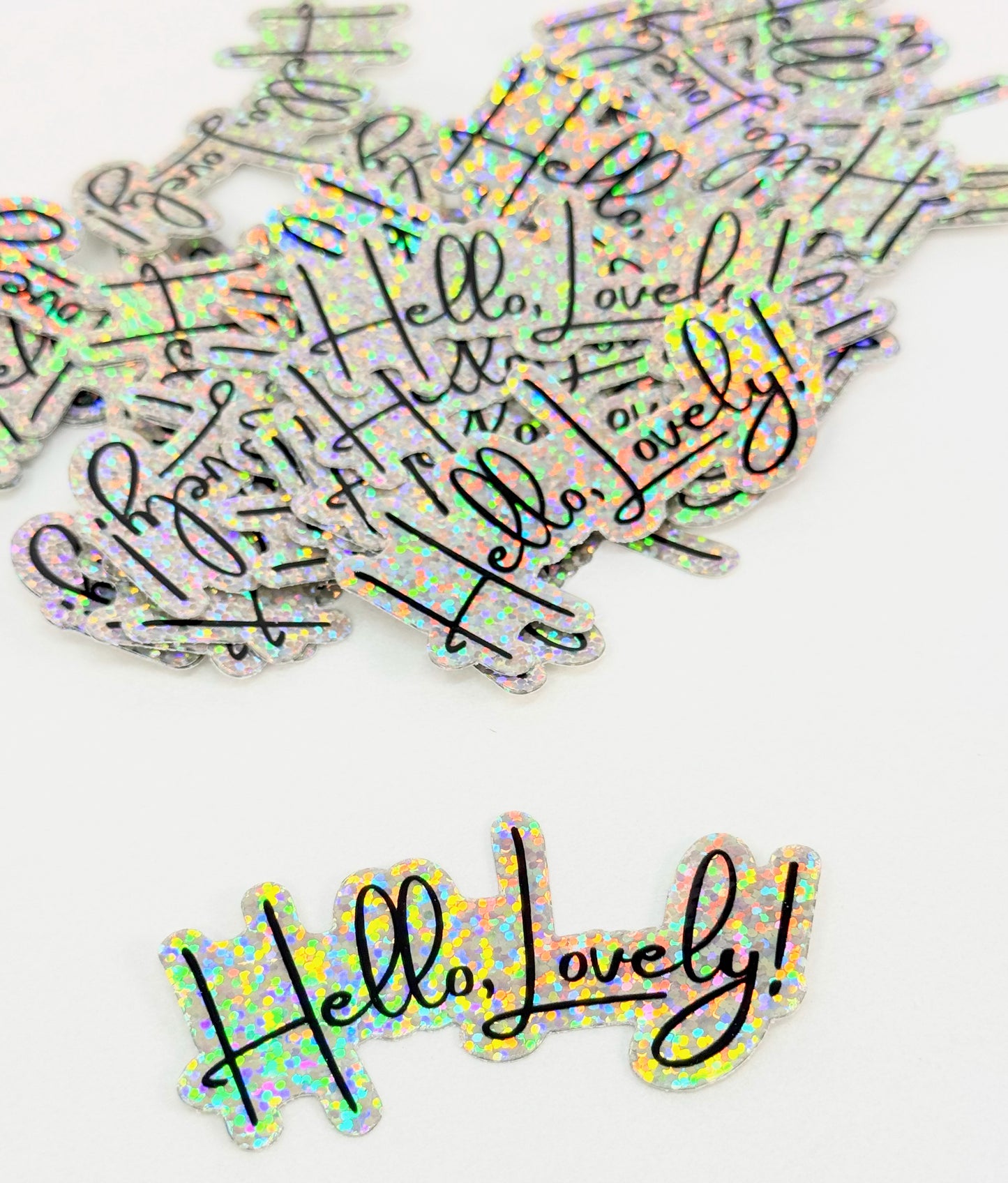 Hello, Lovely! Glitter Sticker