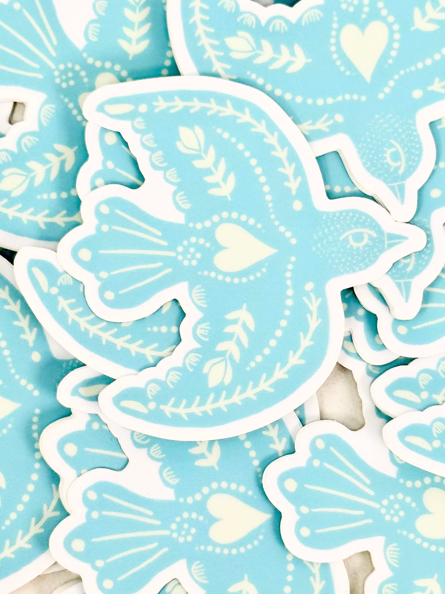 Hand Drawn Folk Bluebird Vinyl Sticker