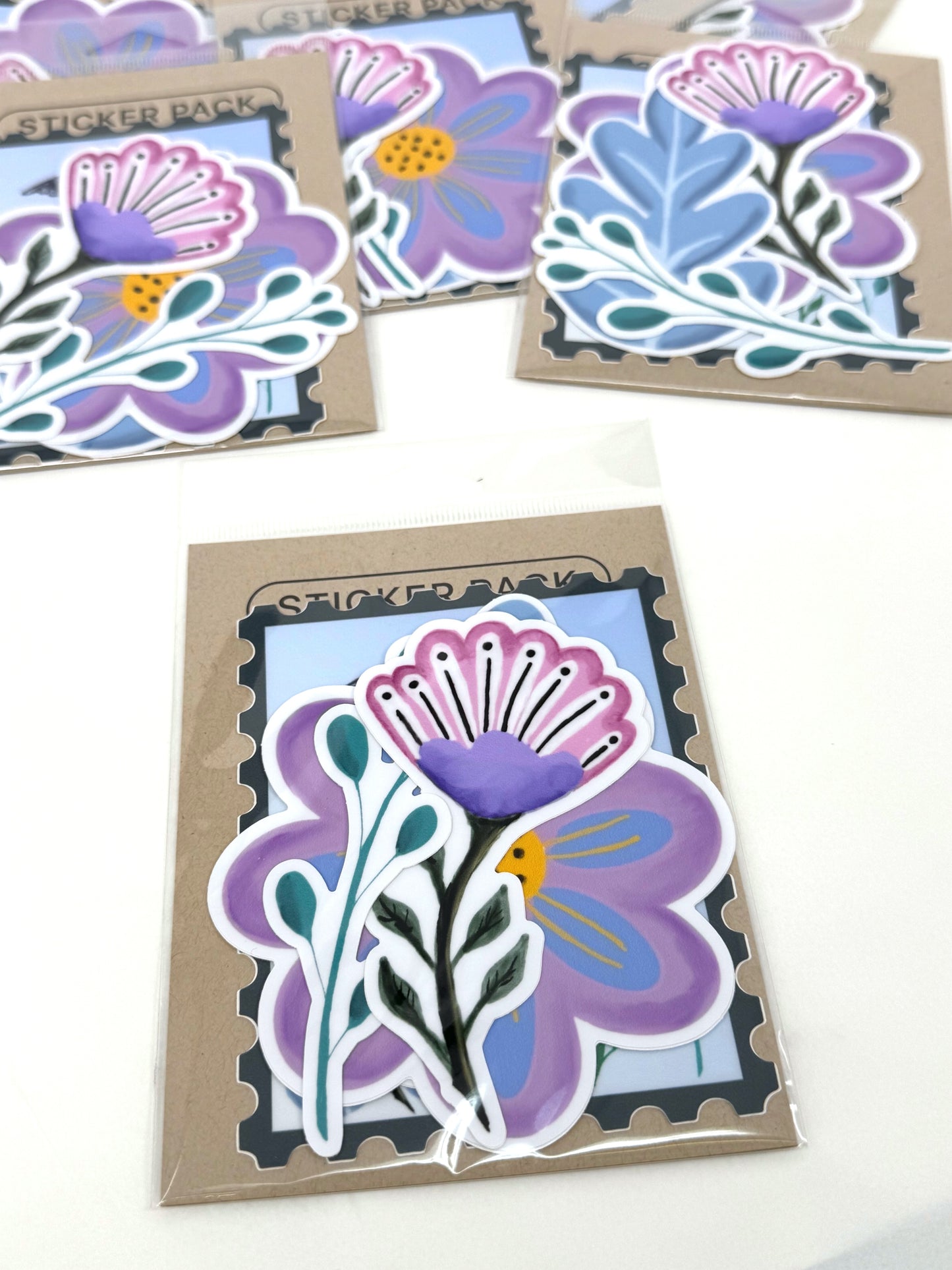 Folk Stamp and Floral Jumbo Sticker Set